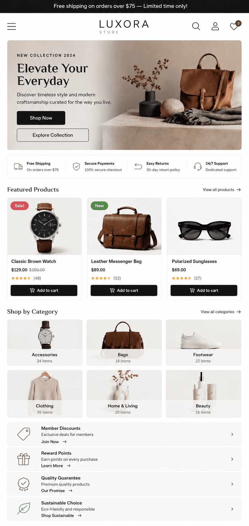 Mobile preview of a WooCommerce storefront