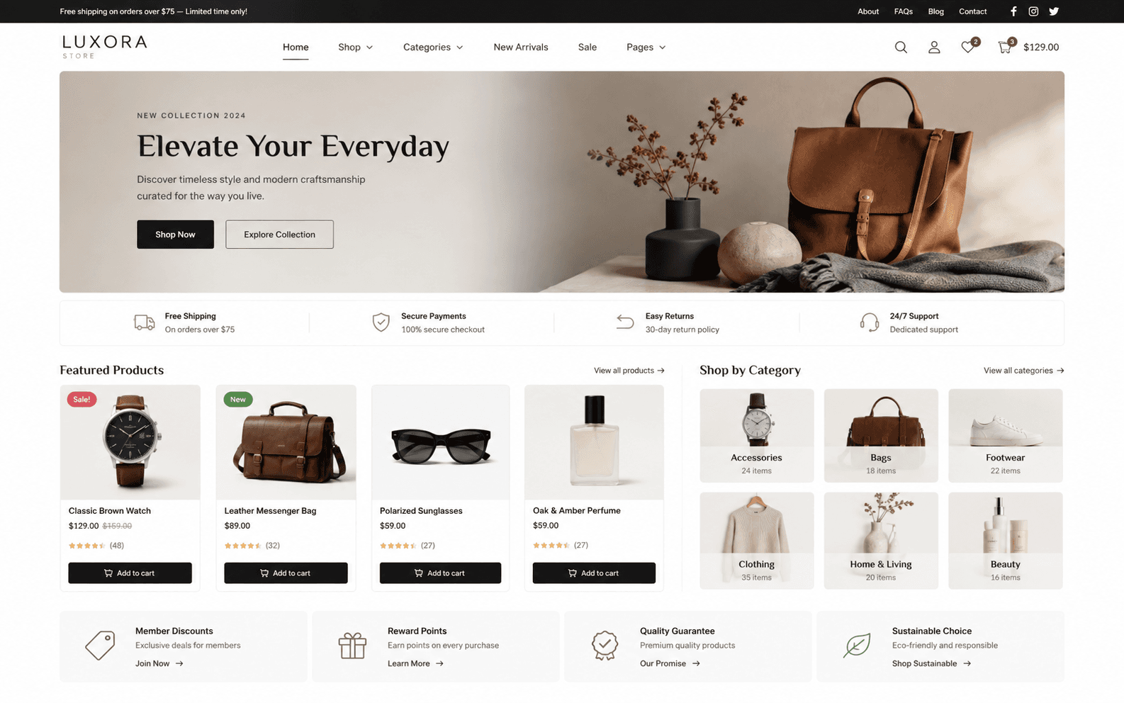 Desktop preview of a WooCommerce storefront